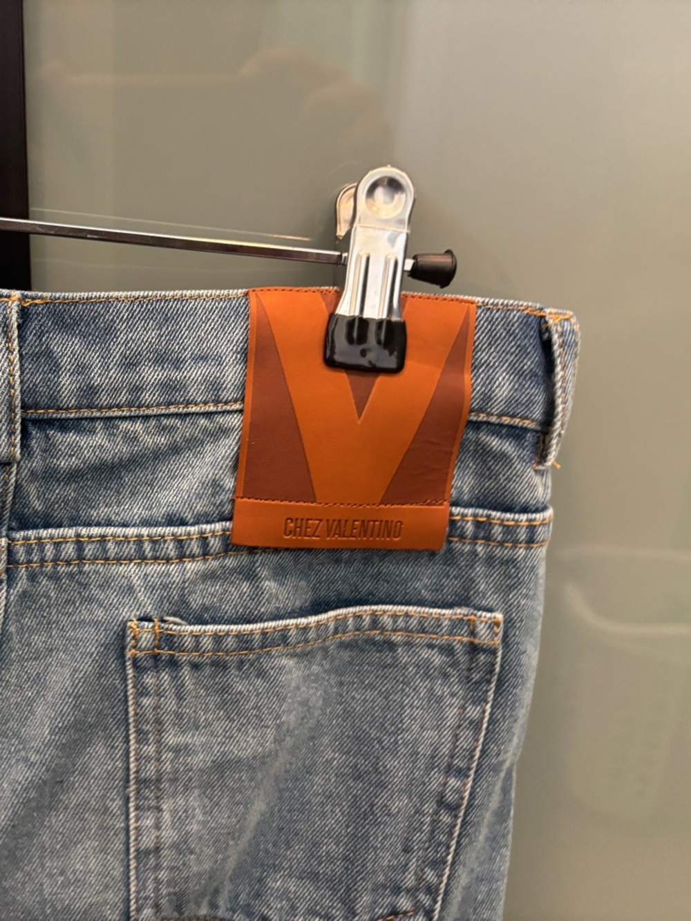 Valentino Denim Ruffle Mini Skirt - Mid Blue-NWOT - Picture 4 of 4